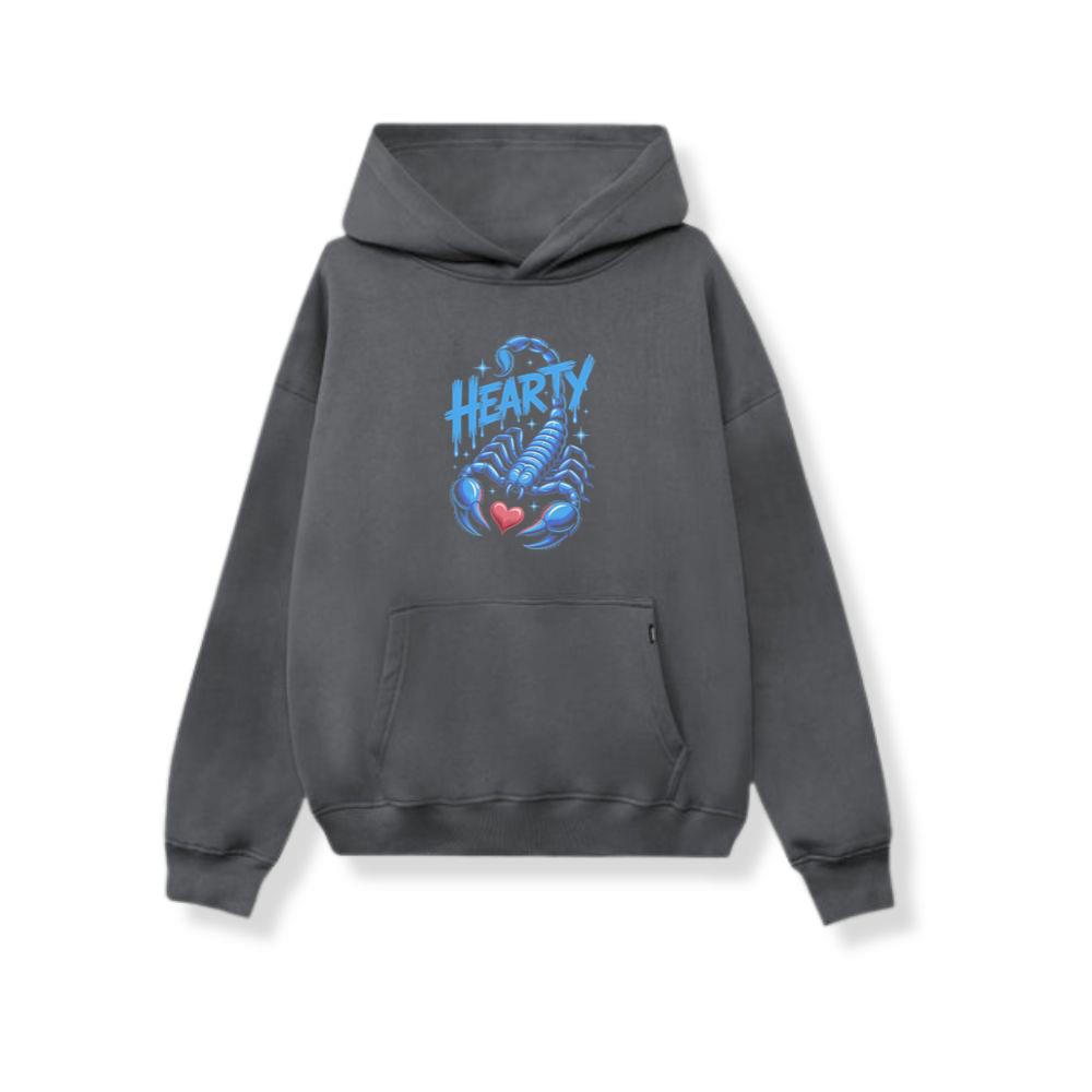 Hearty Skeleton Hand Heart Sign Graphic Hoodie - Image 2