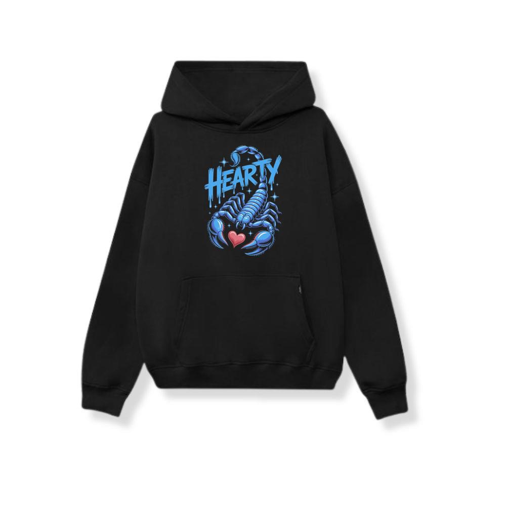 Hearty Skeleton Hand Heart Sign Graphic Hoodie