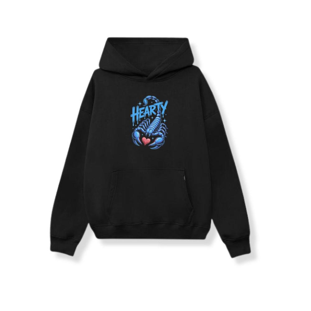 Hearty Skeleton Hand Heart Sign Graphic Hoodie