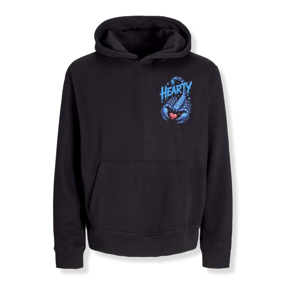 Hearty Skeleton Hand Heart Sign Graphic Hoodie Enterthefit