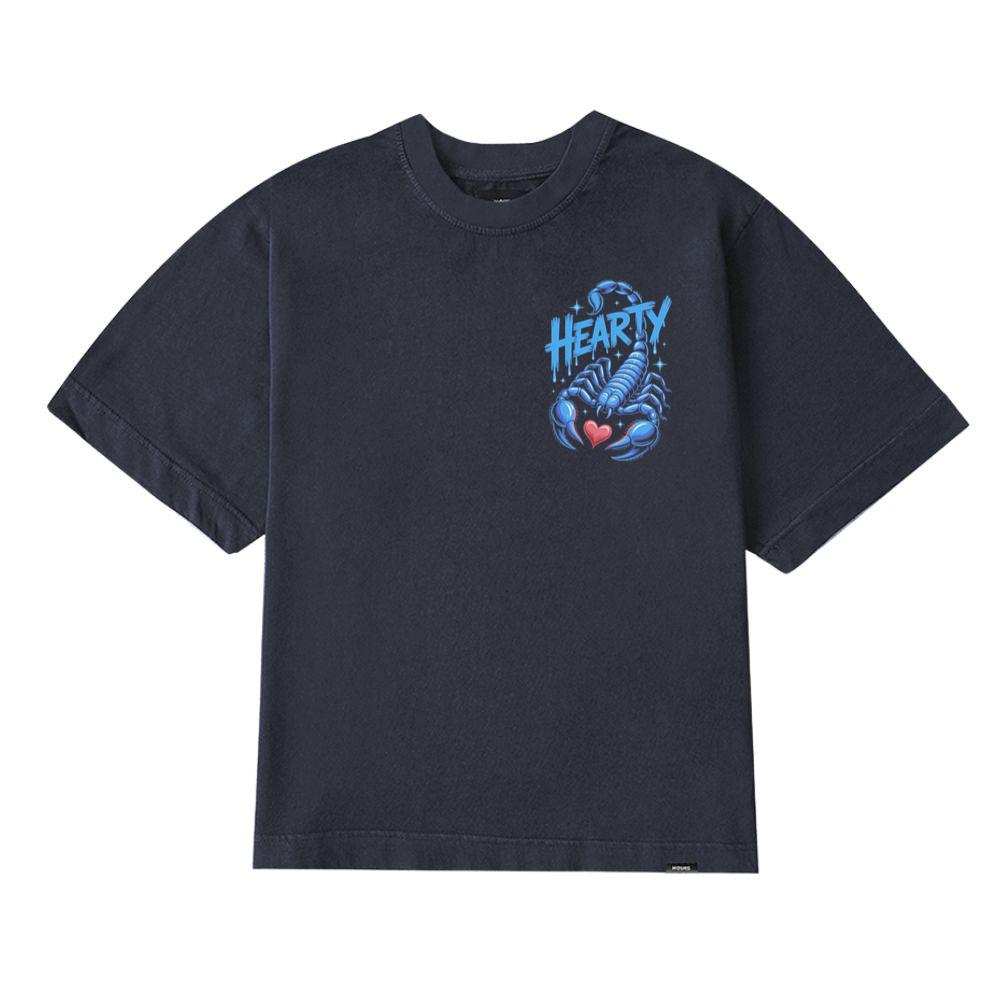 Hearty Skeleton Hand Heart Sign Graphic T-Shirt - Image 2