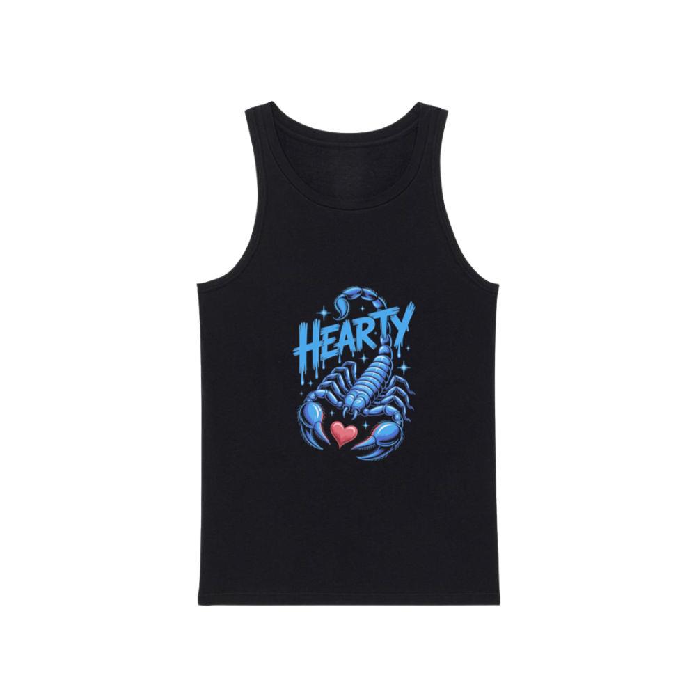Hearty Skeleton Hand Heart Sign Graphic Tank Top