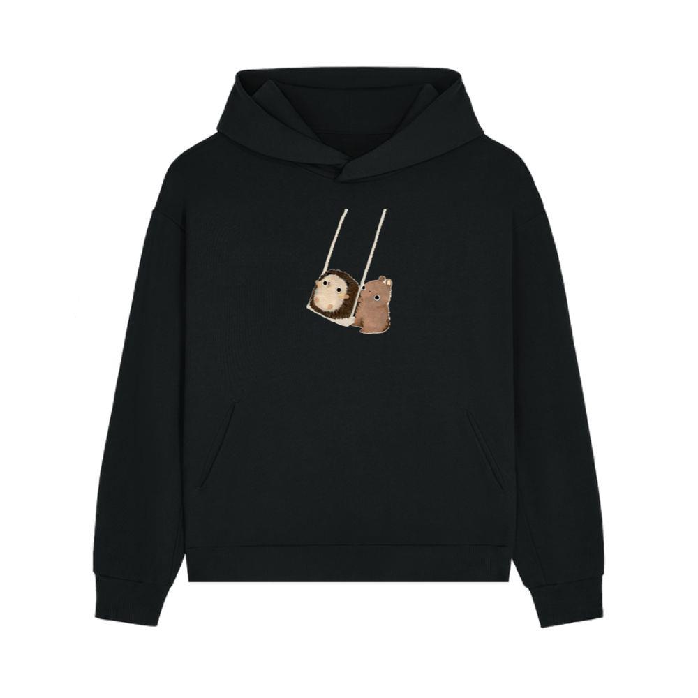 Hedgehog and Bear on a Swing Hoodie