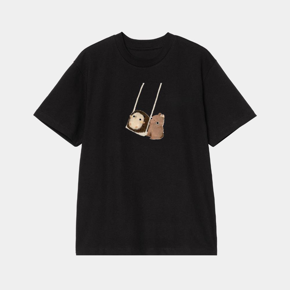 Hedgehog and Bear on a Swing T-Shirt
