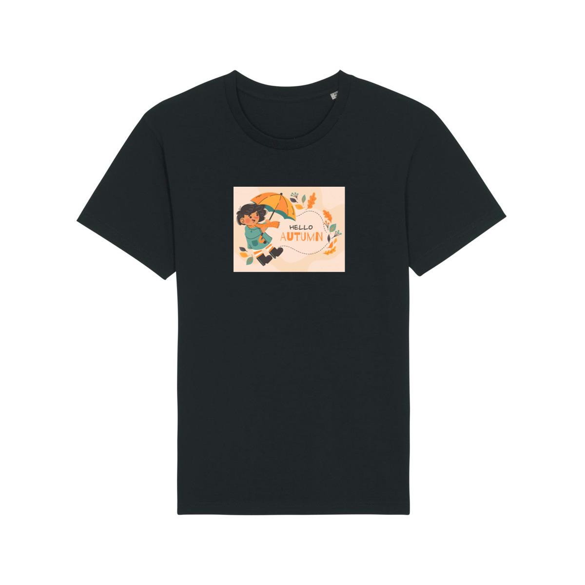 Hello Autumn with Child and Umbrella T-Shirts