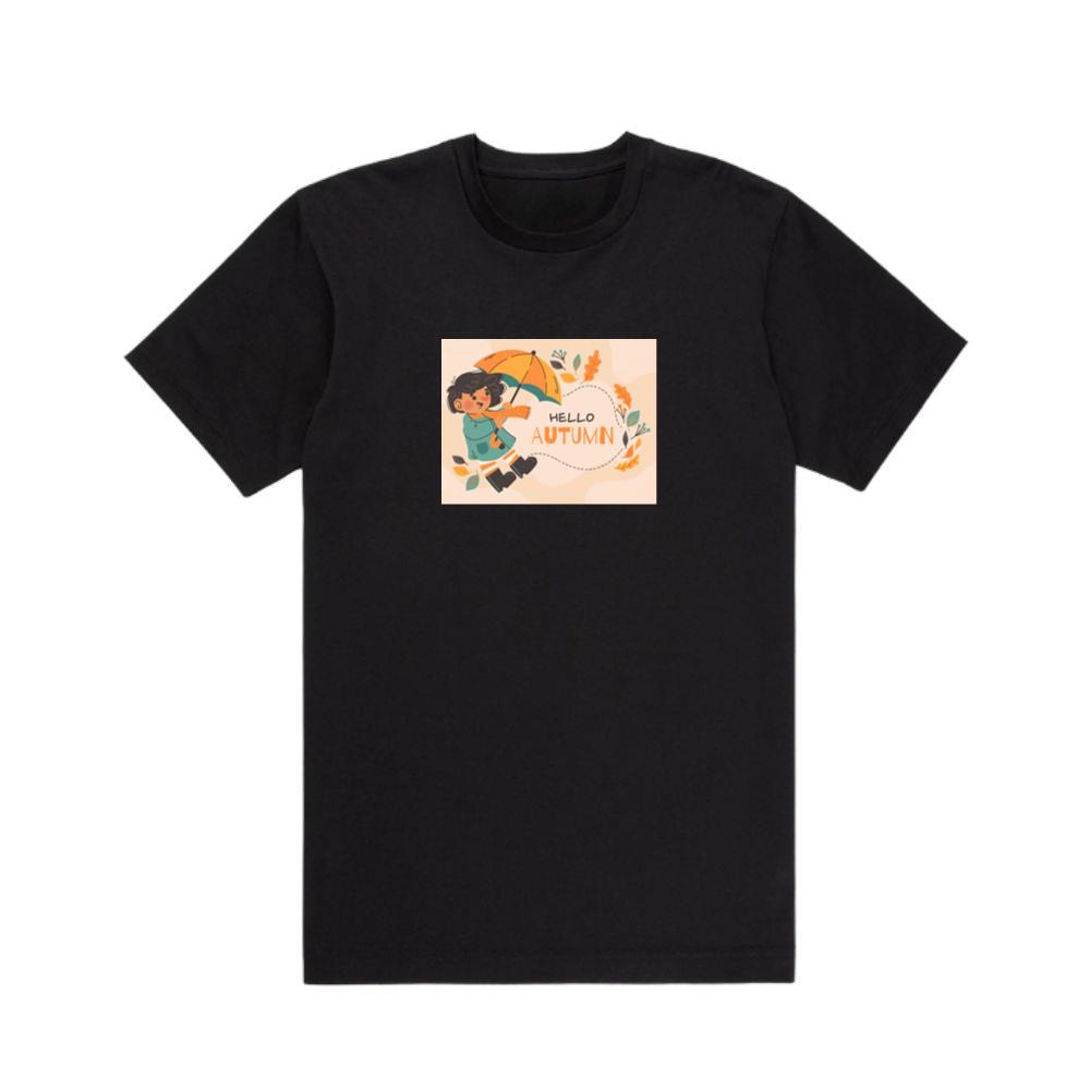 Hello Autumn with Child and Umbrella T-Shirts