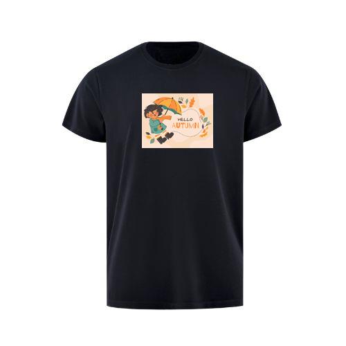 Hello Autumn with Child and Umbrella T-Shirts