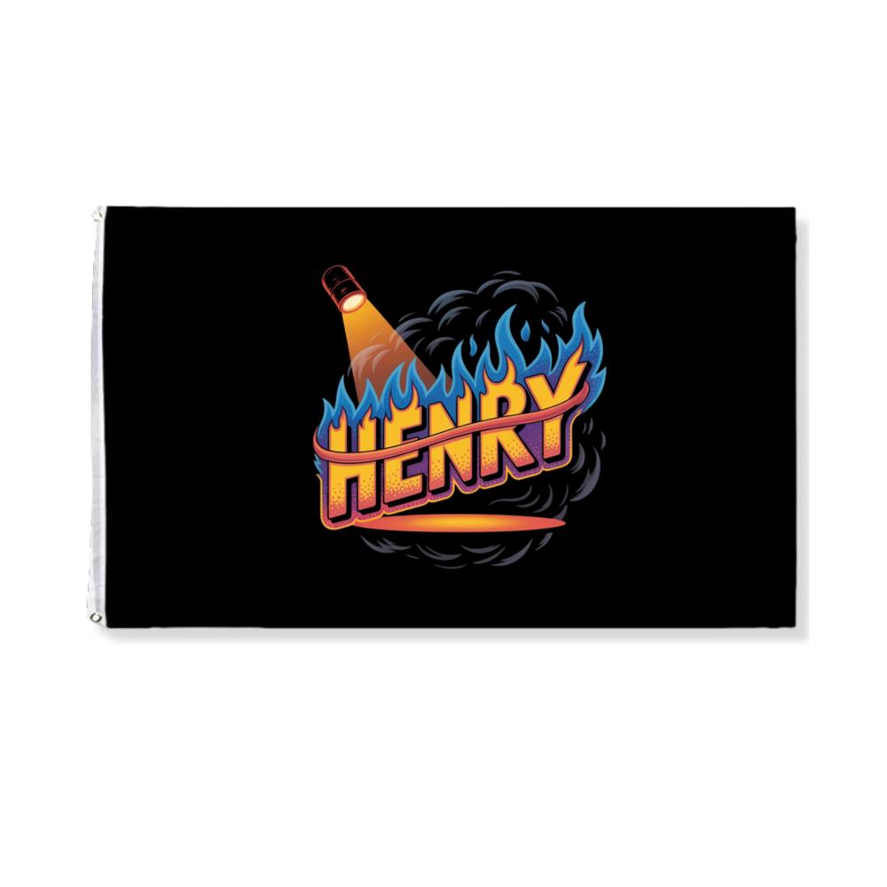Henry Fire Bottle Retro Cartoon Design Flag