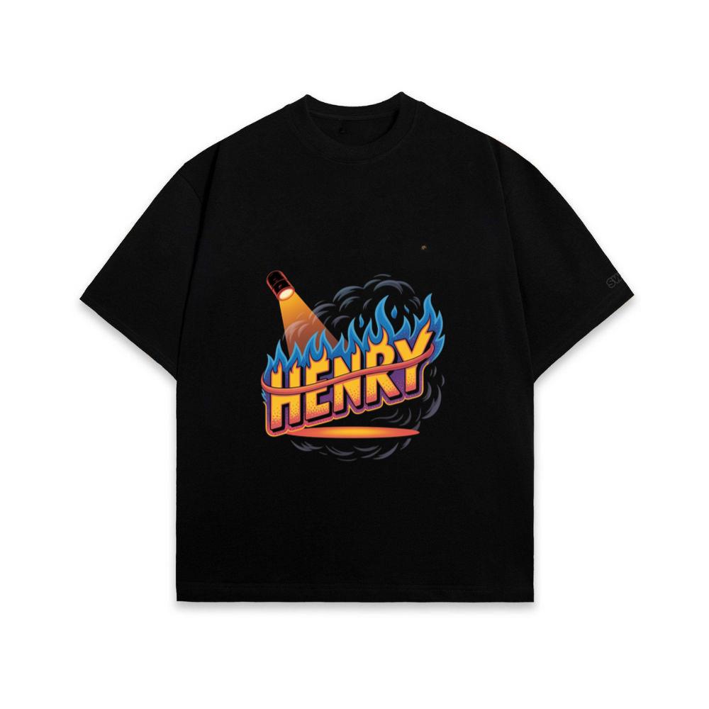 Henry Fire Bottle Retro Cartoon Design T-Shirt