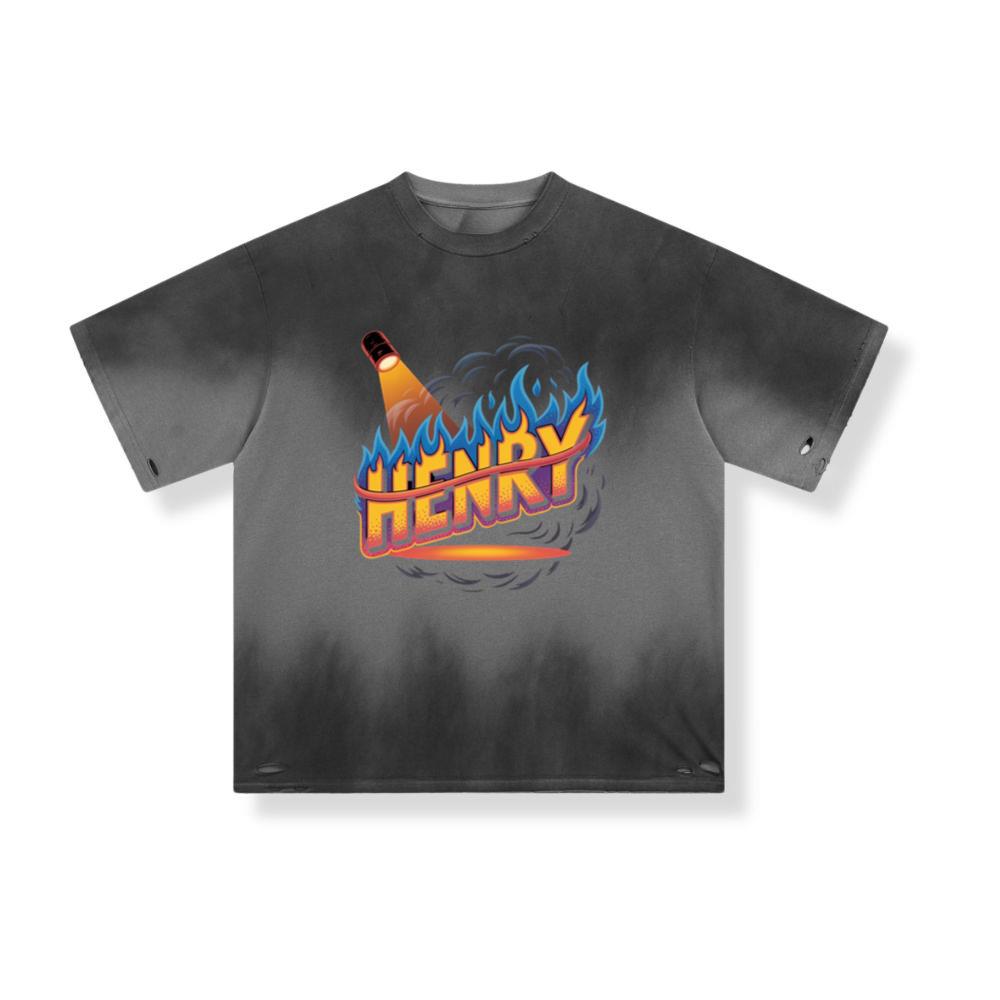 Henry Fire Bottle Retro Cartoon Design T-Shirt