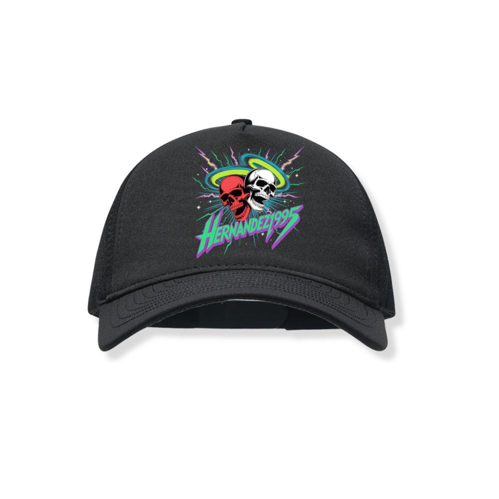 Hernandez 1995 Skull Neon Retro Graphic Black Hat