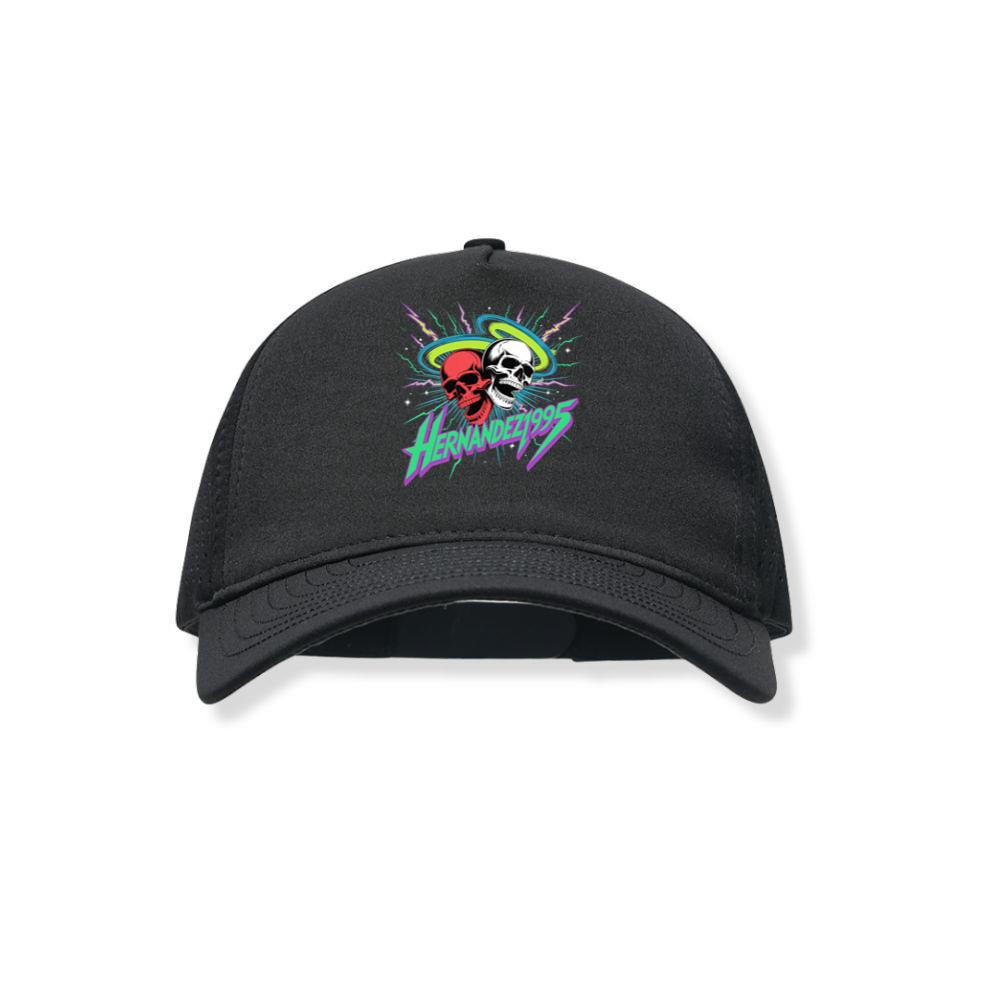 Hernandez 1995 Skull Neon Retro Graphic Black Hat
