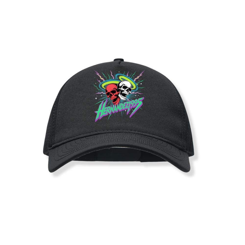 Hernandez 1995 Skull Neon Retro Graphic Black Hat