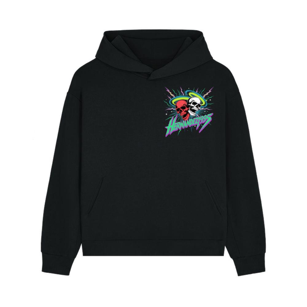 Hernandez 1995 Skull Neon Retro Graphic Hoodie