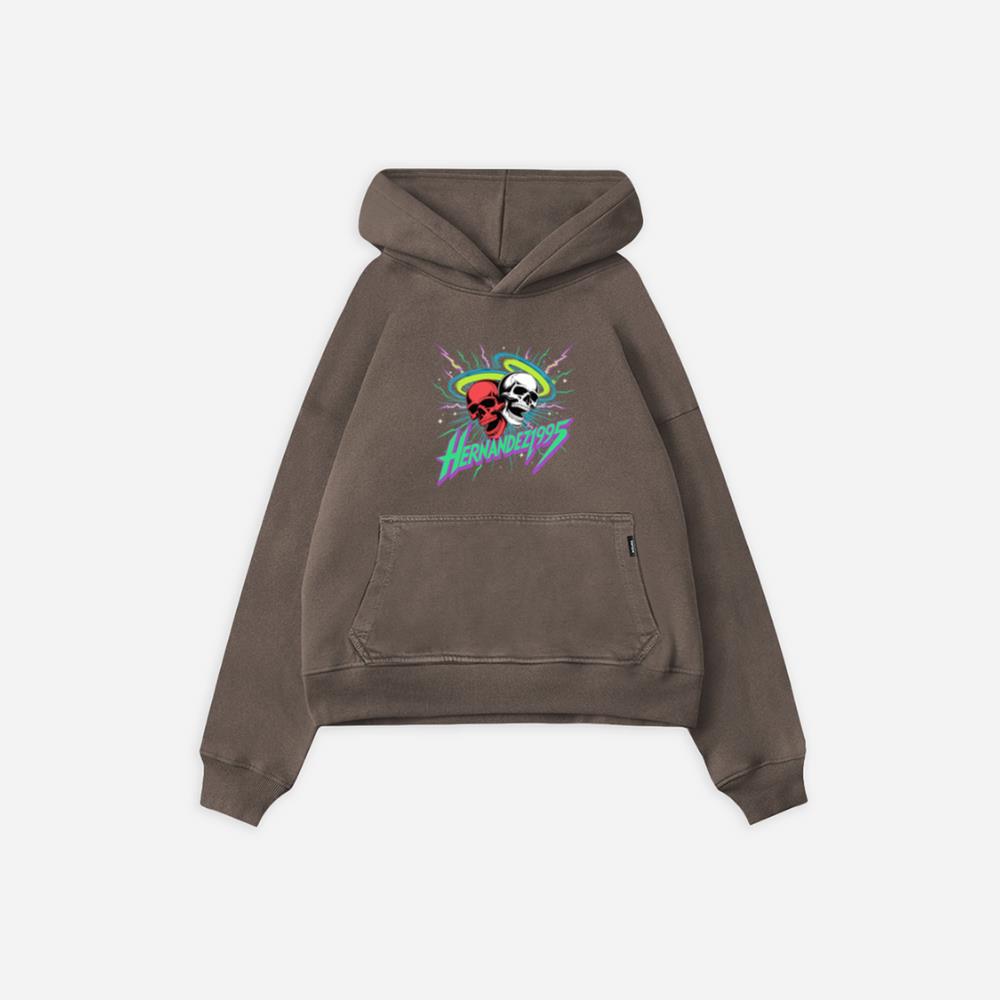Hernandez 1995 Skull Neon Retro Graphic Hoodie