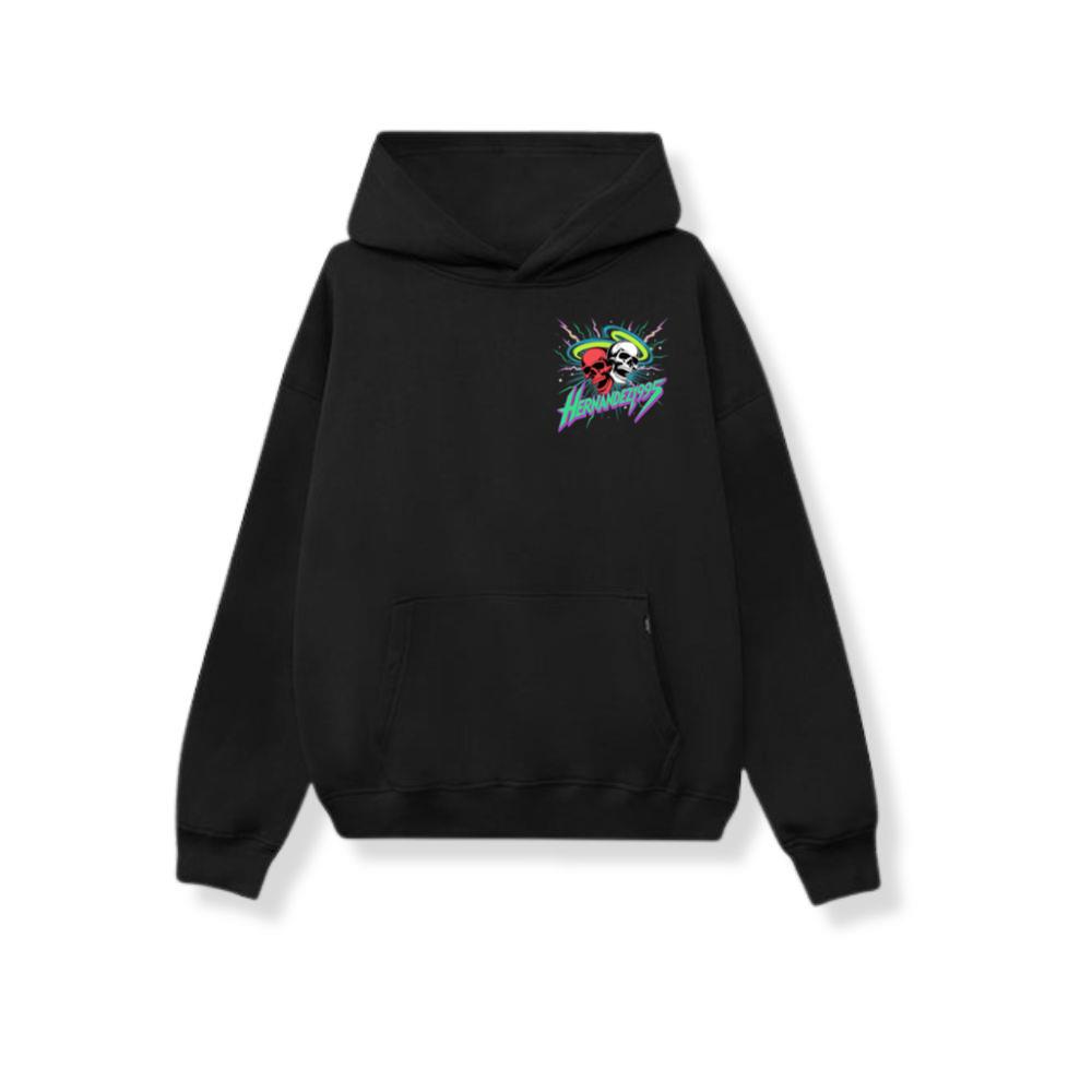 Hernandez 1995 Skull Neon Retro Graphic Hoodie