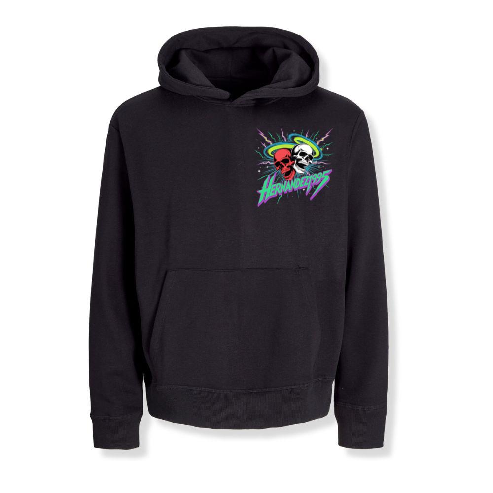 Hernandez 1995 Skull Neon Retro Graphic Hoodie