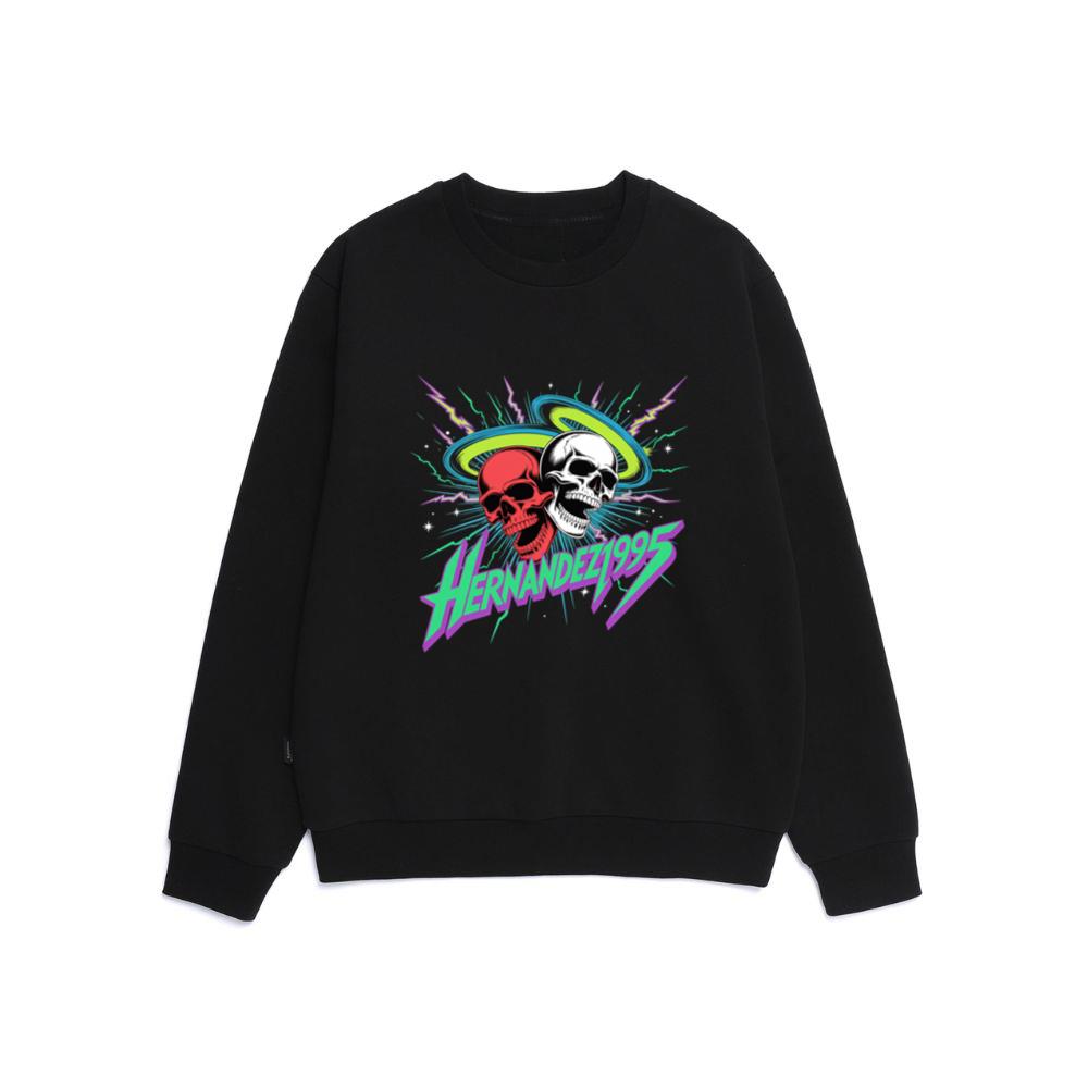Hernandez 1995 Skull Neon Retro Graphic Sweatshirt
