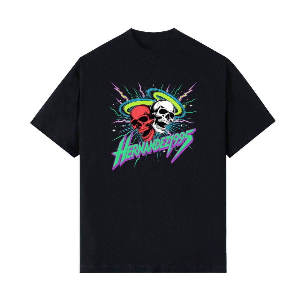 Hernandez 1995 Skull Neon Retro Graphic T-Shirt
