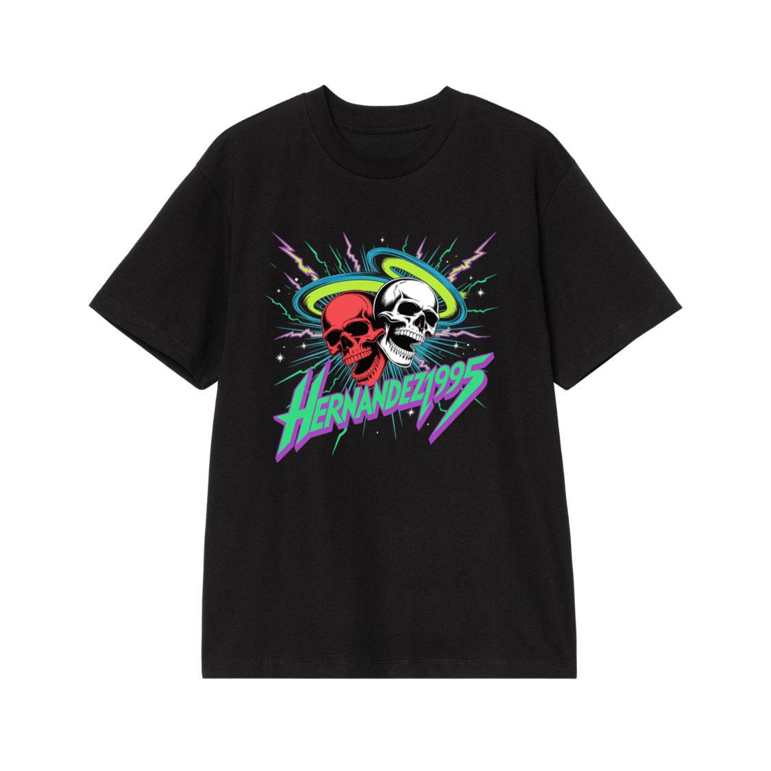 Hernandez 1995 Skull Neon Retro Graphic T-Shirt
