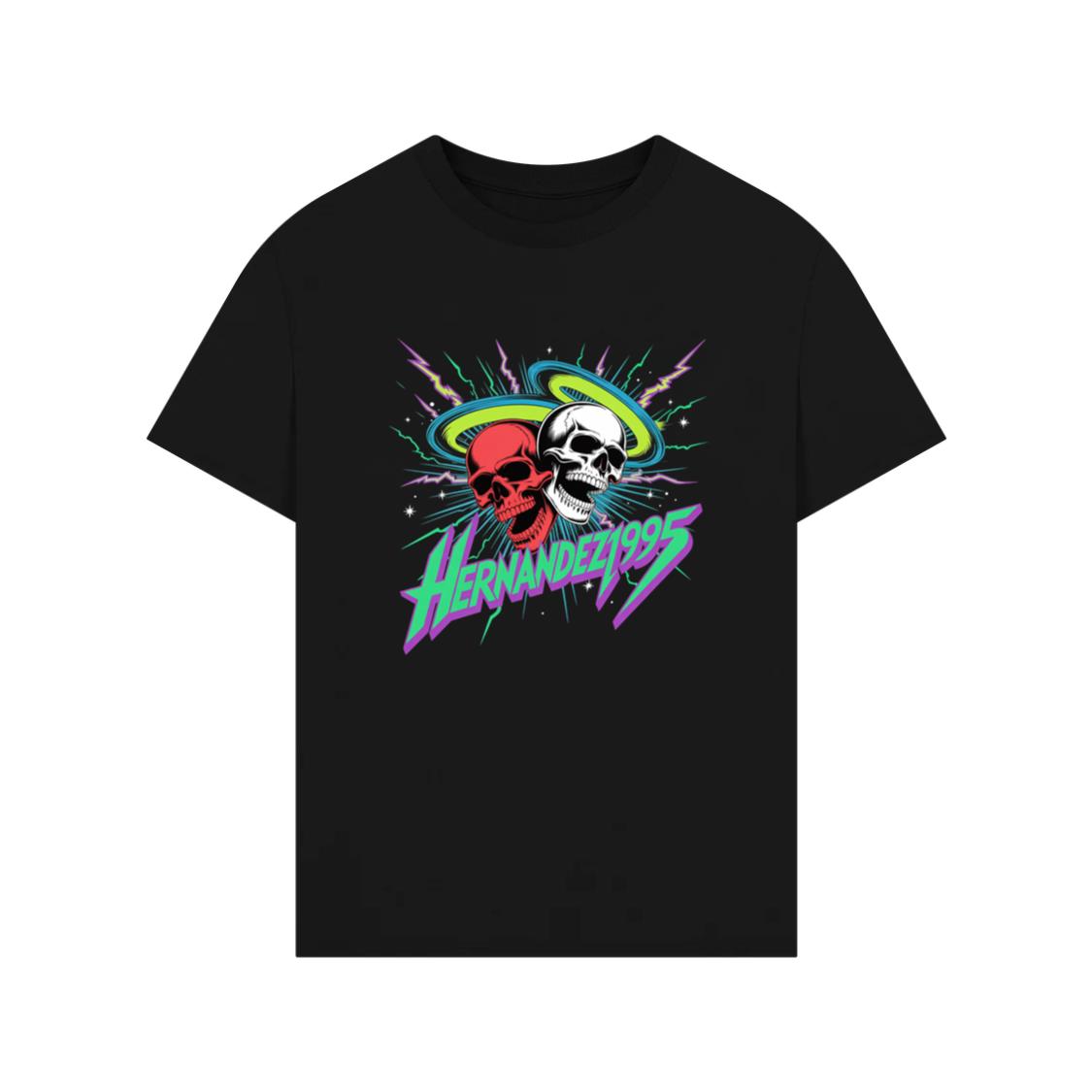 Hernandez 1995 Skull Neon Retro Graphic T-Shirt