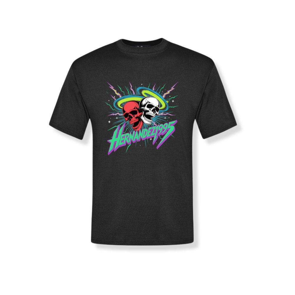 Hernandez 1995 Skull Neon Retro Graphic T-Shirt