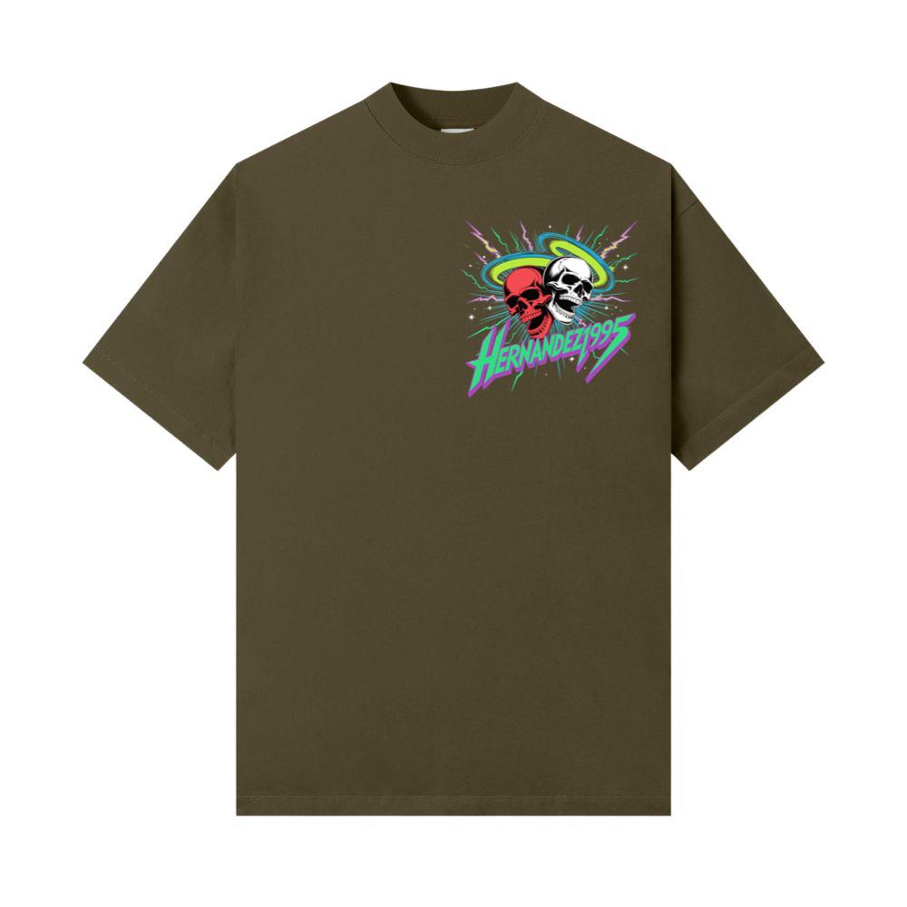 Hernandez 1995 Skull Neon Retro Graphic T-Shirt - Ảnh 3