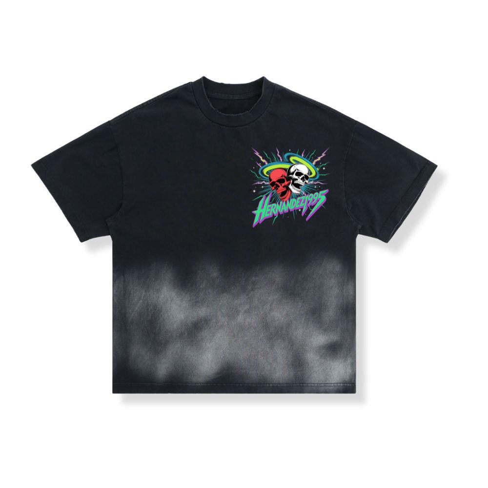 Hernandez 1995 Skull Neon Retro Graphic T-Shirt