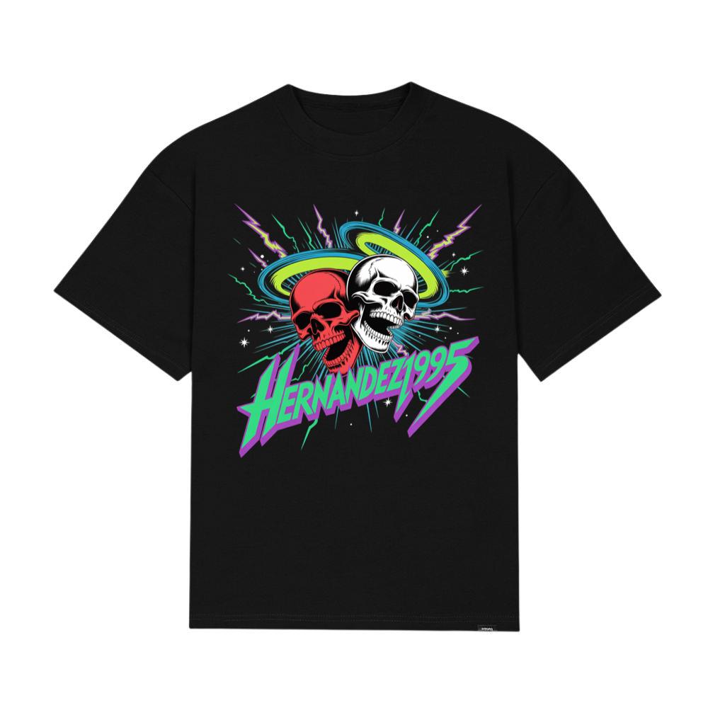 Hernandez 1995 Skull Neon Retro Graphic T-Shirt