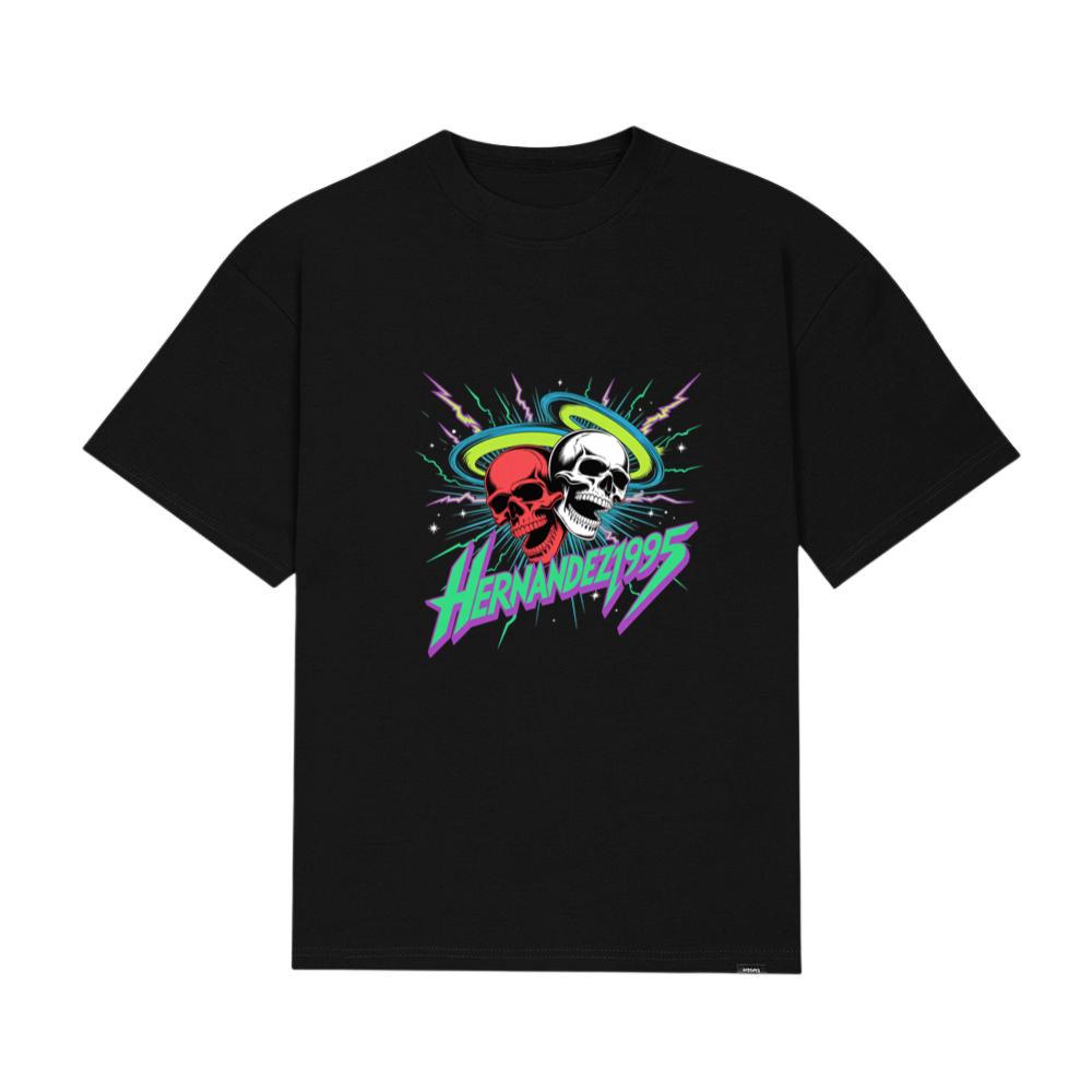 Hernandez 1995 Skull Neon Retro Graphic T-Shirt