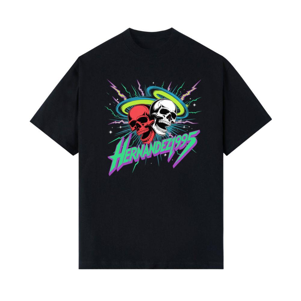 Hernandez 1995 Skull Neon Retro Graphic T-Shirts