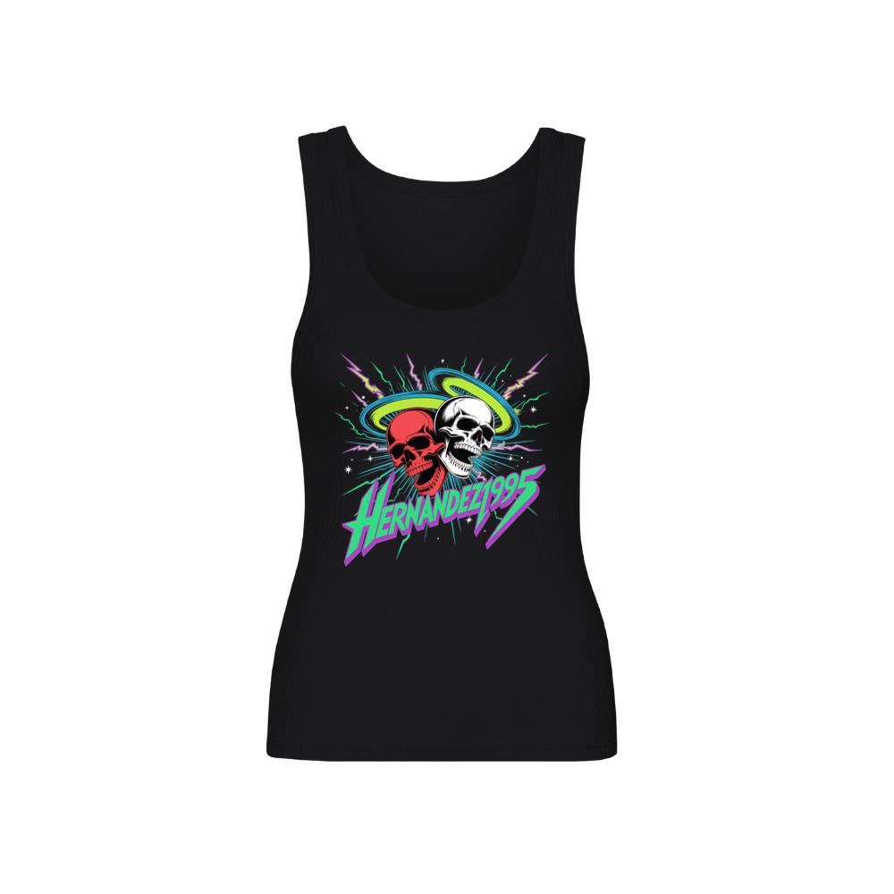 Hernandez 1995 Skull Neon Retro Graphic Tank Top