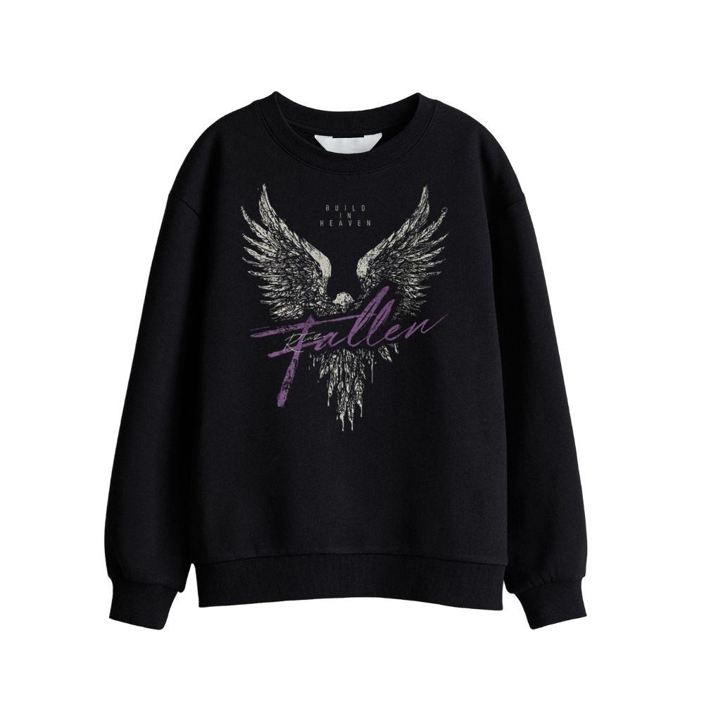 Hip Hop Vintage Edgy Urban Y2K Back Print Streetwear Angel Sweatshirt