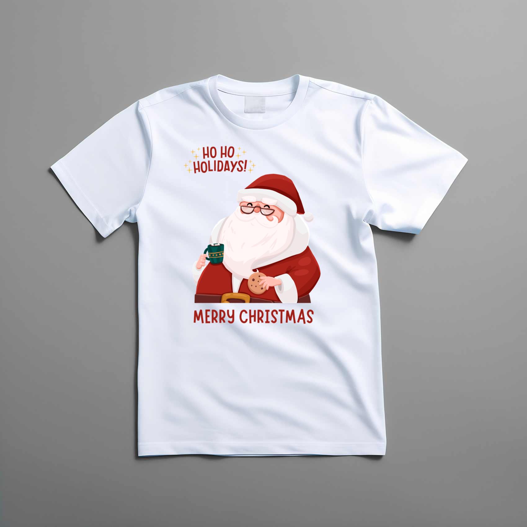 Ho Ho Holidays Santa Cute Top Tee Shirt