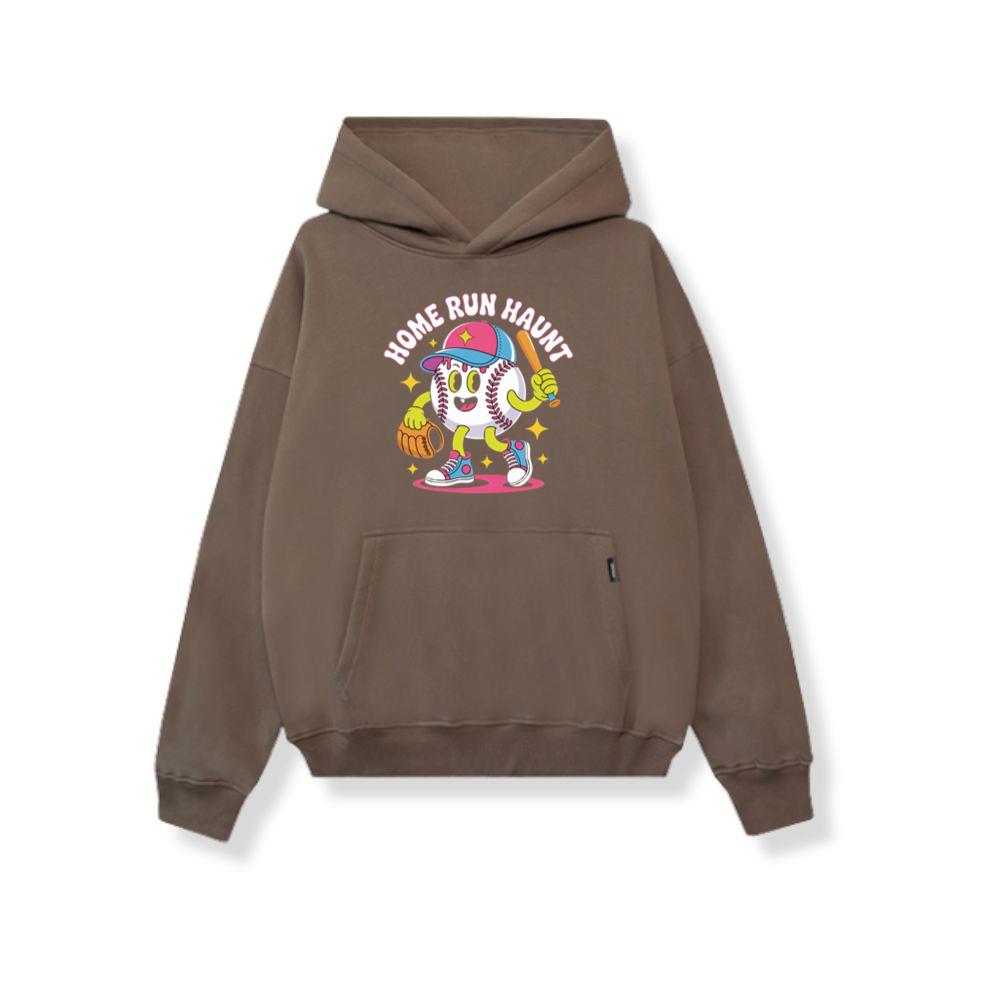 Home Run Haunt Baseball Ghost Funny Halloween Graphic Hoodie - Image 3
