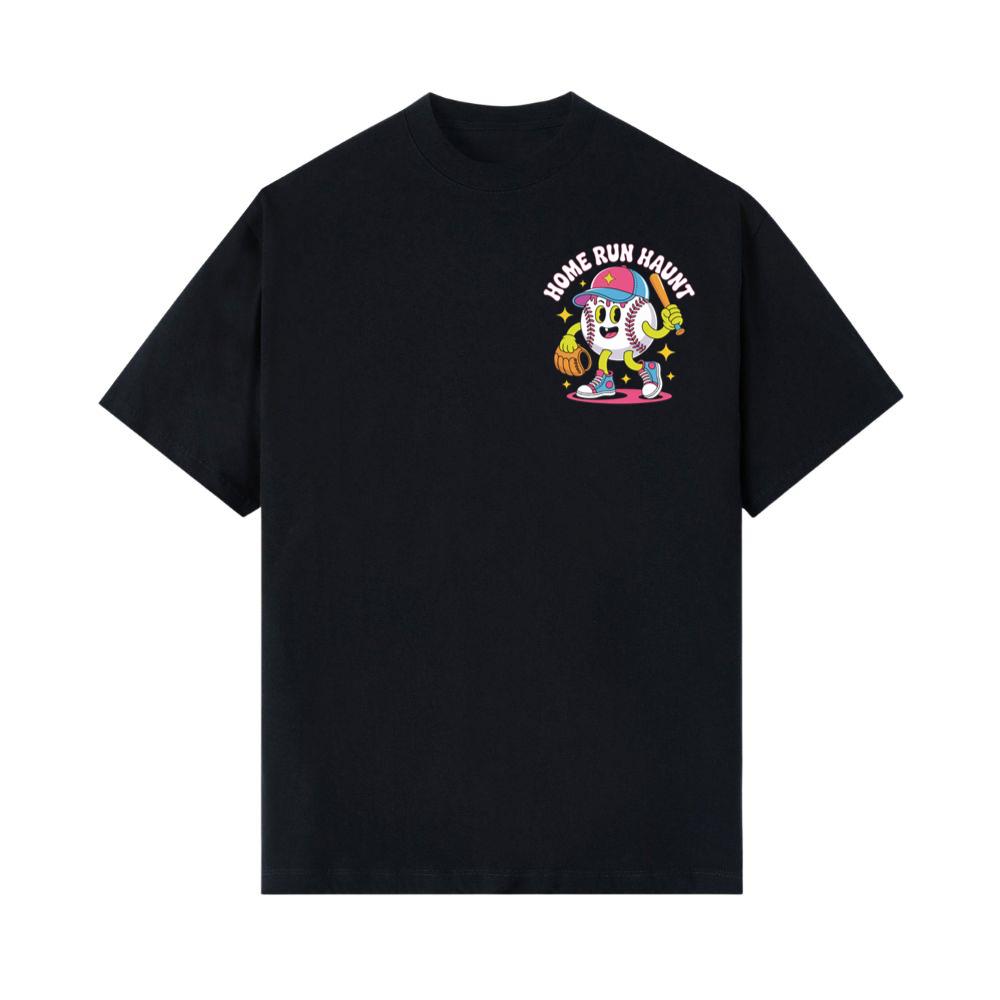 Home Run Haunt Baseball Ghost Funny Halloween Graphic T-Shirt