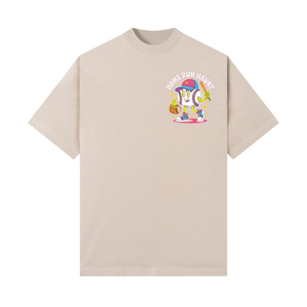 Home Run Haunt Baseball Ghost Funny Halloween Graphic T-Shirt