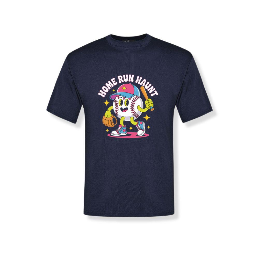 Home Run Haunt Baseball Ghost Funny Halloween Graphic T-Shirt 2