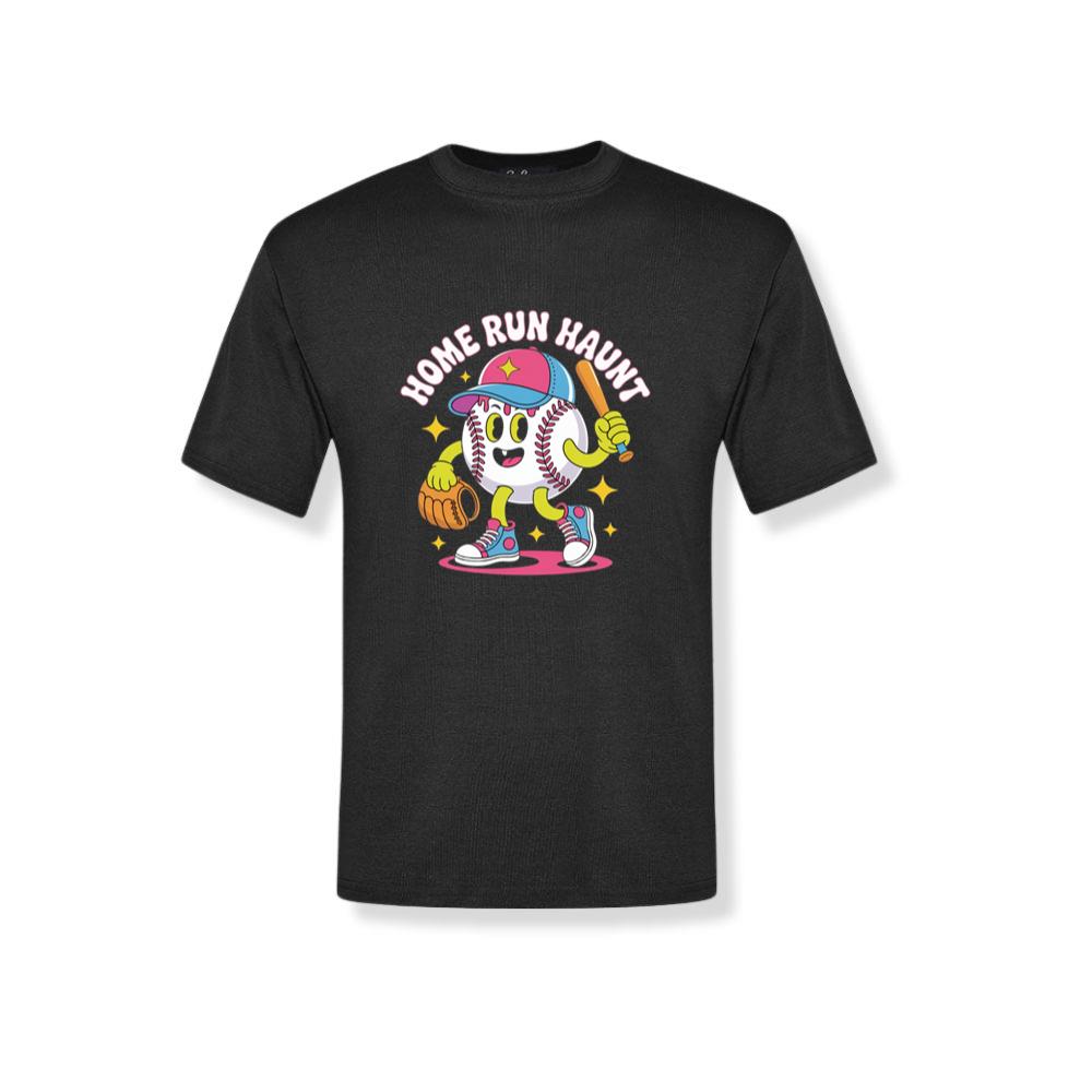 Home Run Haunt Baseball Ghost Funny Halloween Graphic T-Shirt