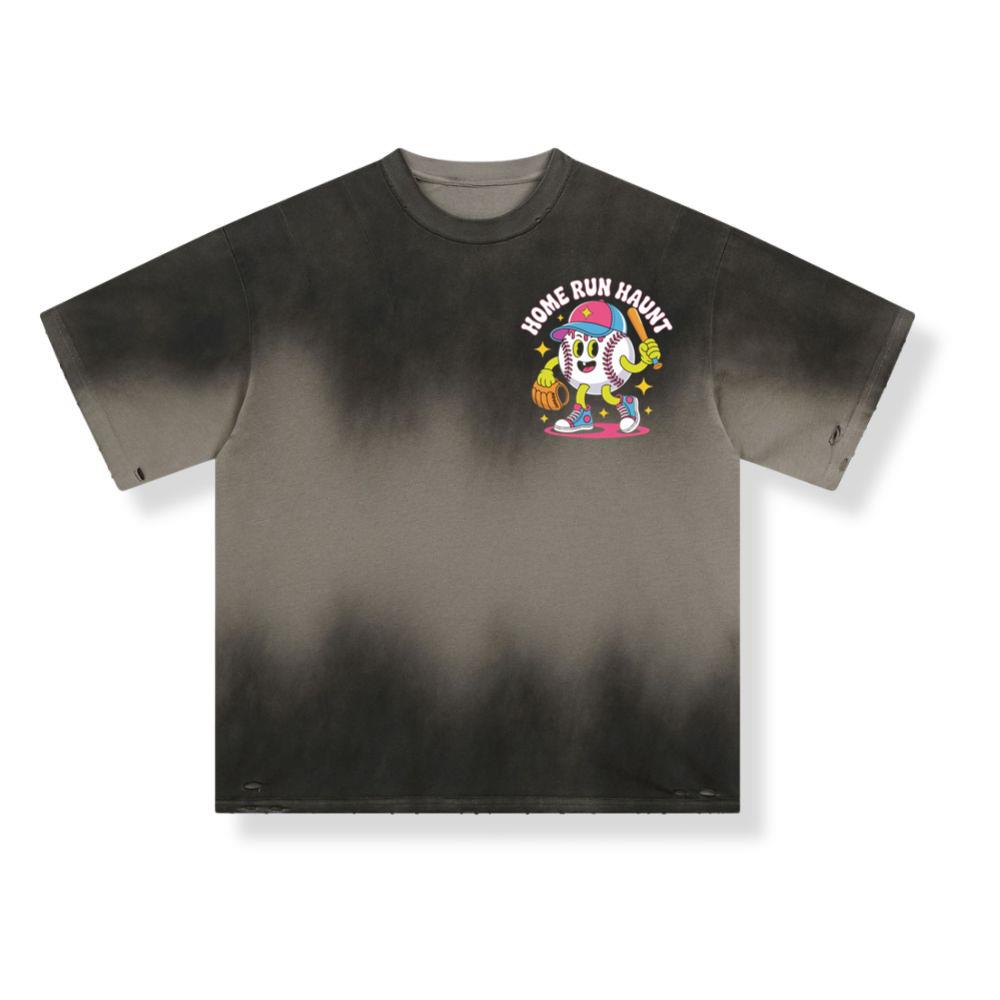 Home Run Haunt Baseball Ghost Funny Halloween Graphic T-Shirt