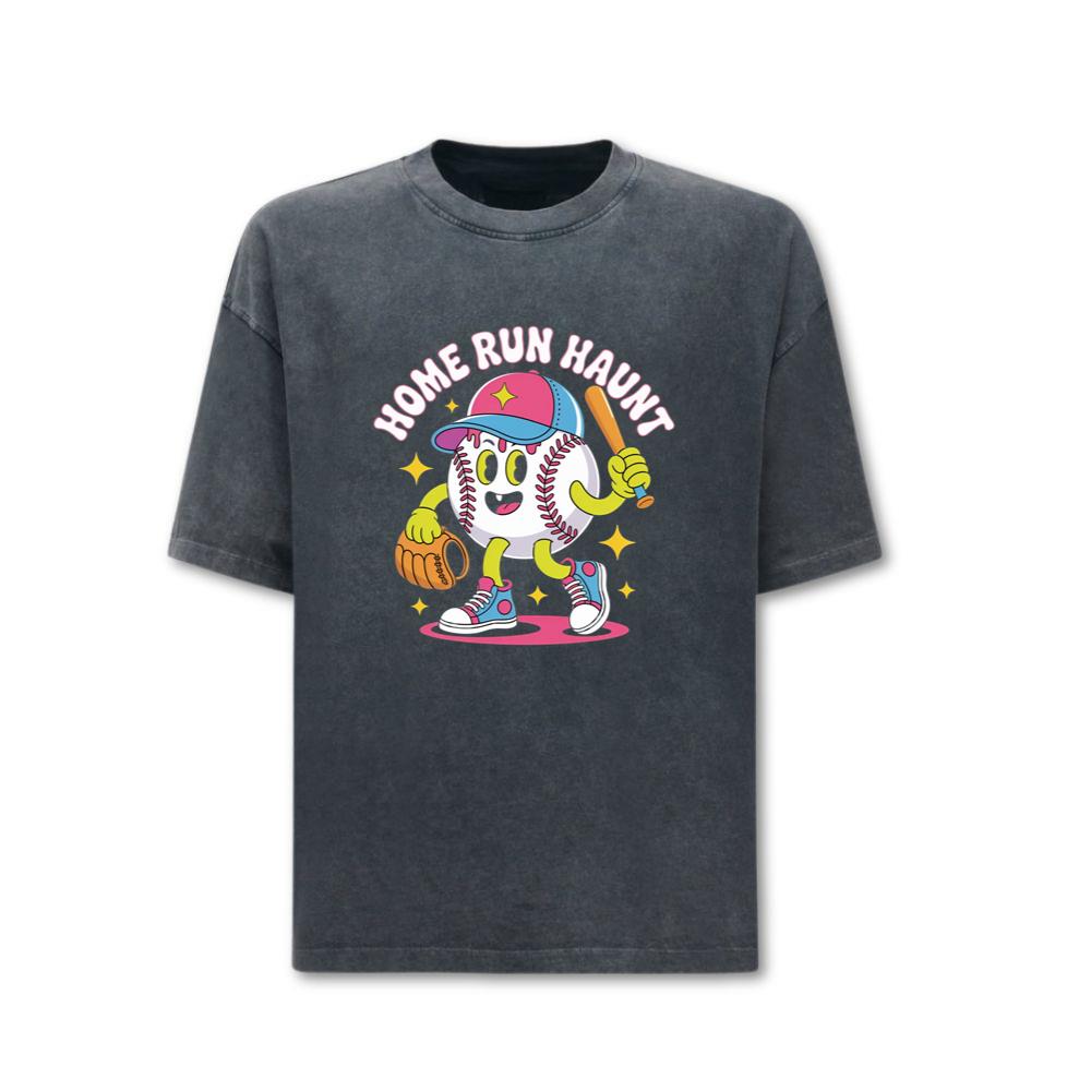 Home Run Haunt Baseball Ghost Funny Halloween Graphic T-Shirts