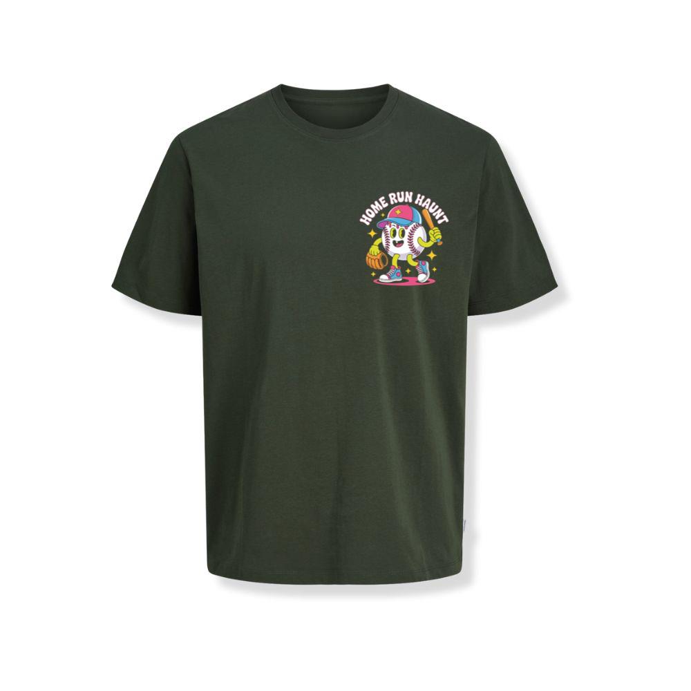 Home Run Haunt Baseball Ghost Funny Halloween Graphic T-Shirts