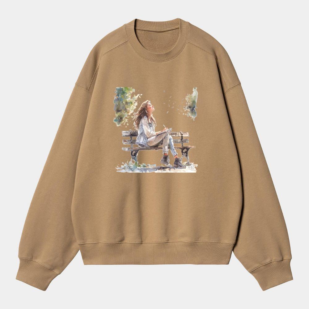 Hopeful Girl in the Park Clipart Bundle Sweatshirt