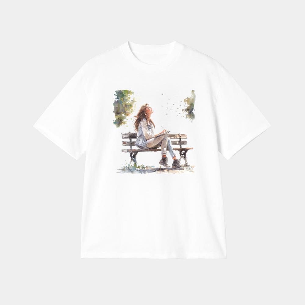 Hopeful Girl in the Park Clipart Bundle TShirt Unimaxsports