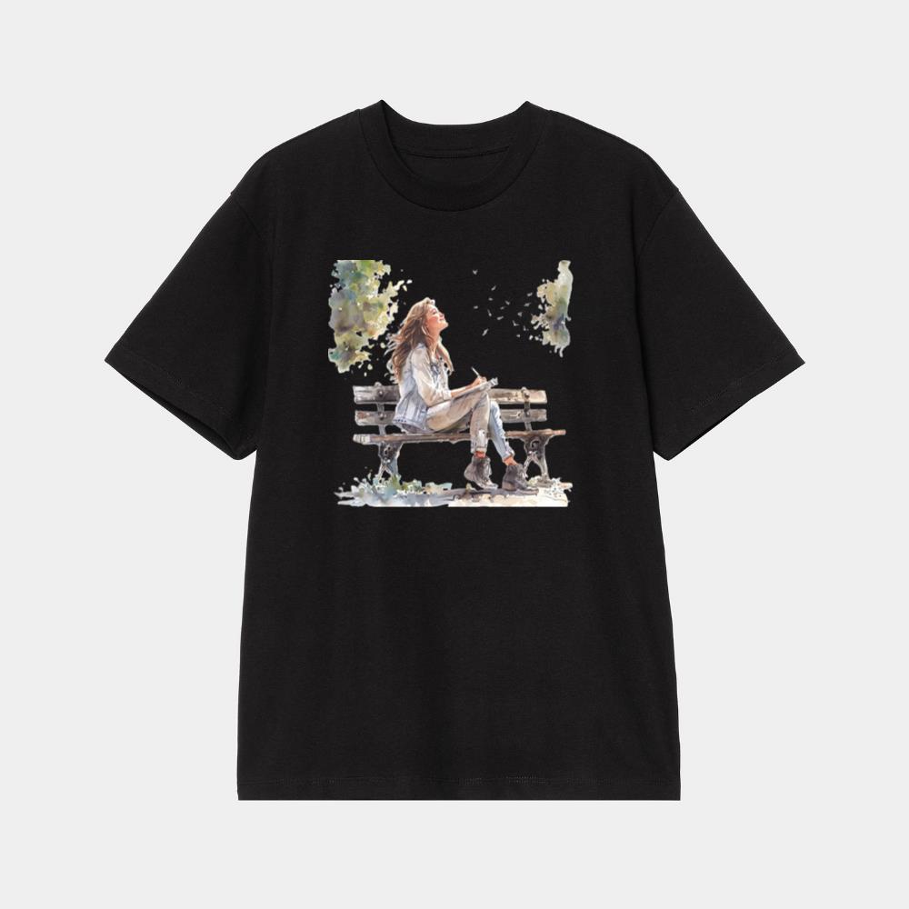 Hopeful Girl in the Park Clipart Bundle T-Shirt
