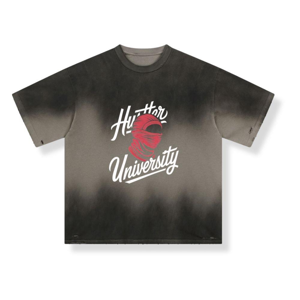 Hunter University Retro Boxing Graphic Design T-Shirt - Image 3