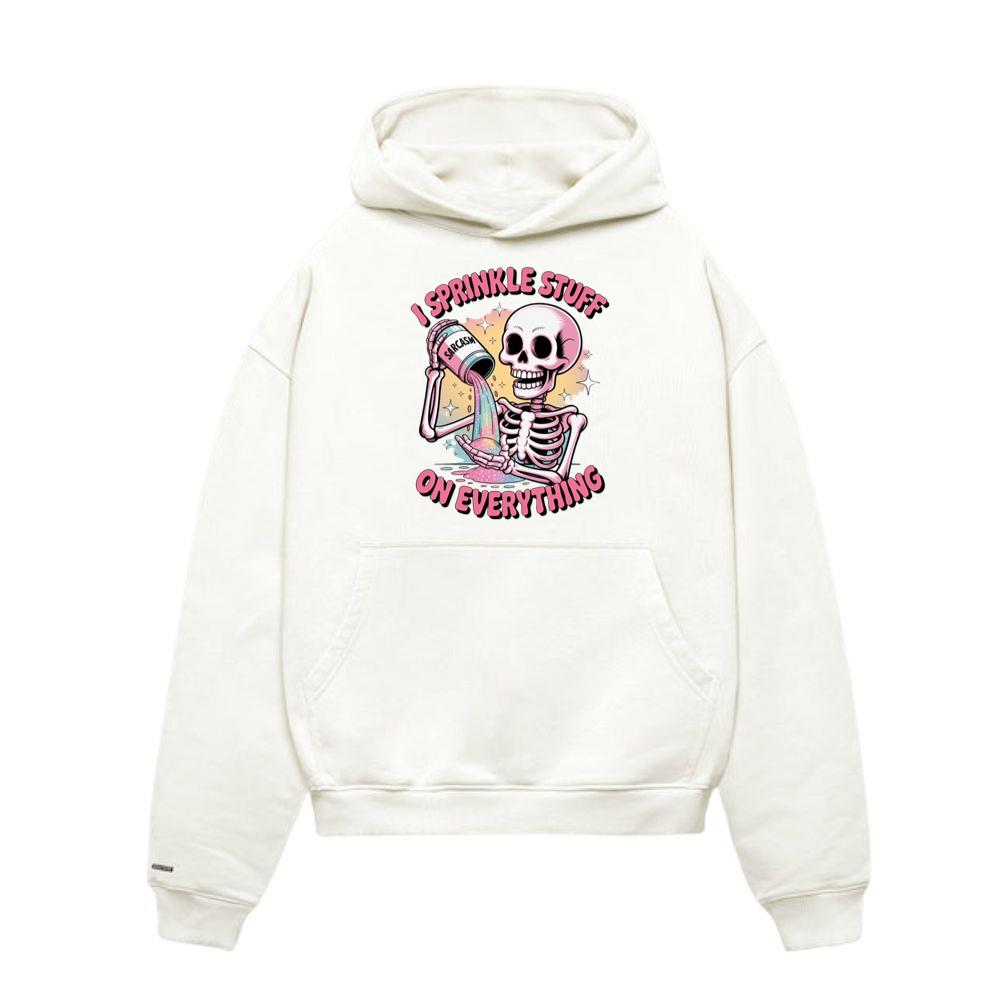 I Sprinkle Stuff Skeleton Funny Graphic Vintage Hoodies