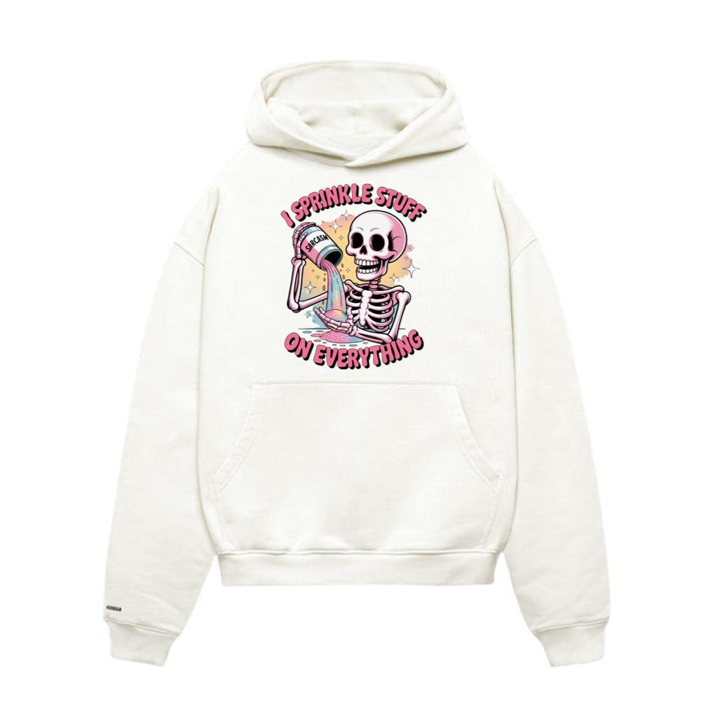 I Sprinkle Stuff Skeleton Funny Graphic Vintage Hoodies