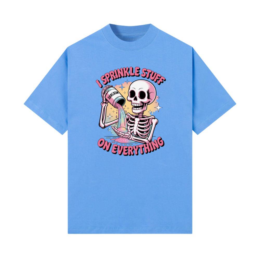 I Sprinkle Stuff Skeleton Funny Graphic Vintage T-Shirts