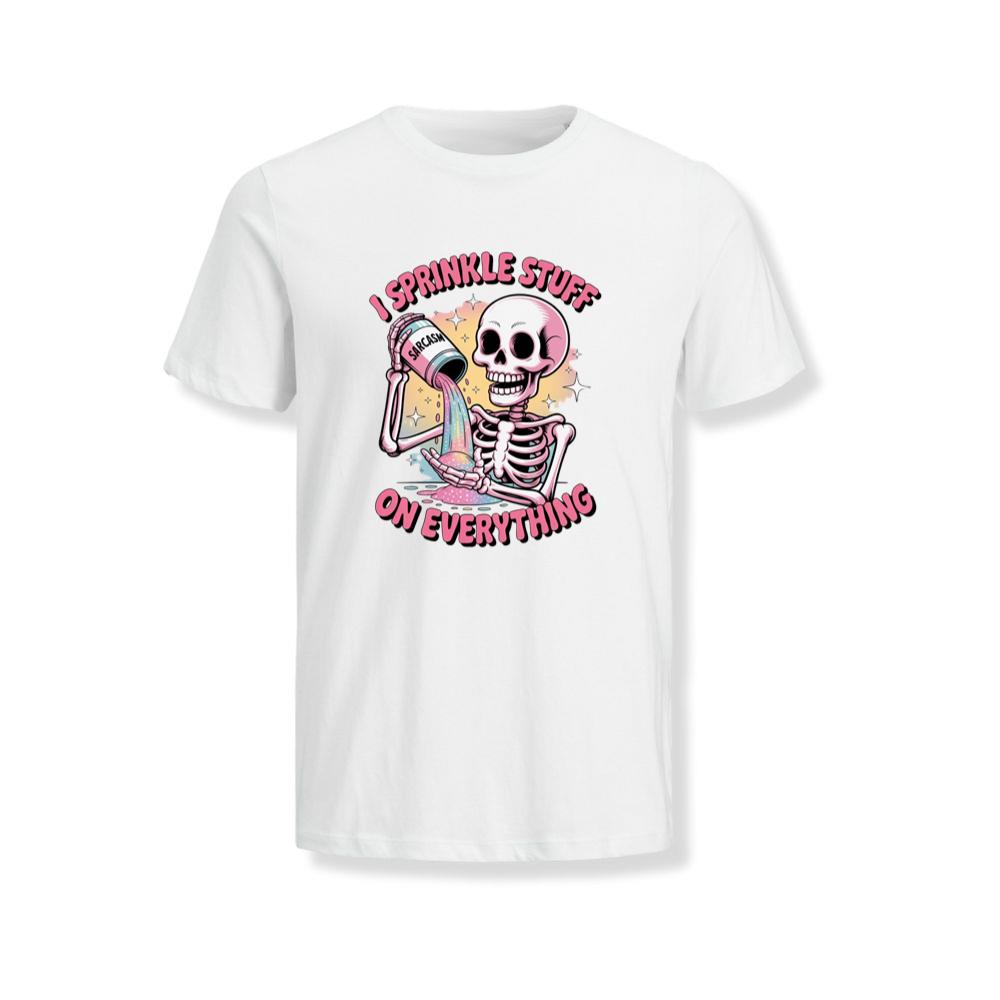 I Sprinkle Stuff Skeleton Funny Graphic Vintage T-Shirts